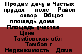 Продам дачу в Чистых прудах ( 1 поле) › Район ­ север › Общая площадь дома ­ 20 › Площадь участка ­ 5 › Цена ­ 150 000 - Тамбовская обл., Тамбов г. Недвижимость » Дома, коттеджи, дачи продажа   